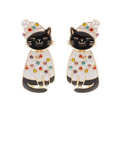 Christmas Kitty Earrings