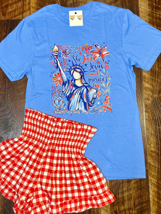 She Loves Jesus and America Too T-Shirt