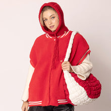 Load image into Gallery viewer, Red &amp; White Quilted Puffer Shoulder Bag
