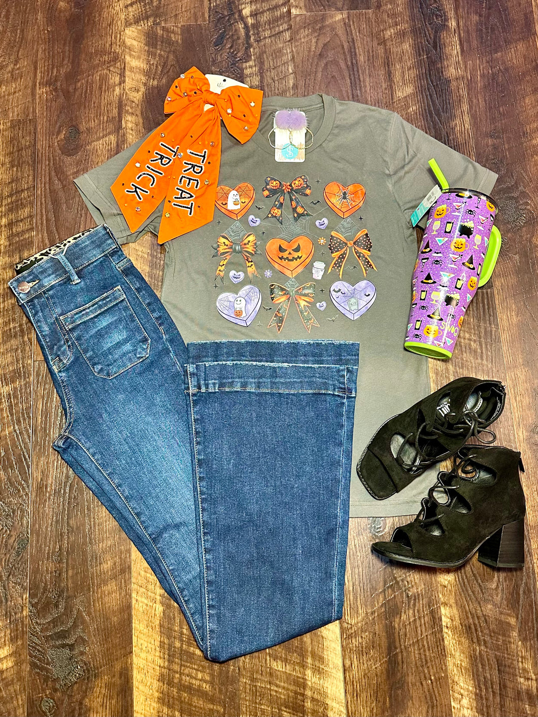 Coquette Halloween Candy Hearts Tee