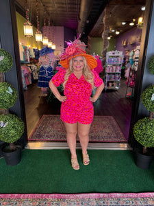 Hot Pink Leopard Print Romper