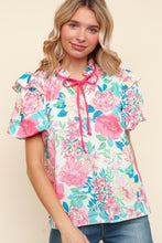 Load image into Gallery viewer, Floral Woven Ruffle Shoulder Top

