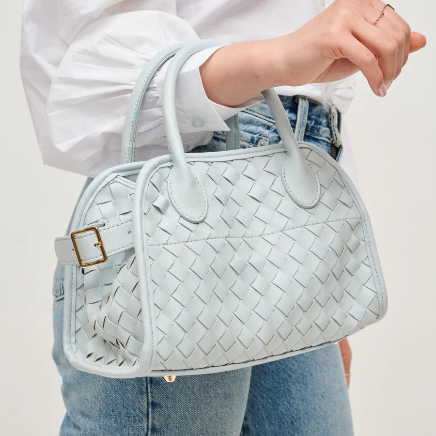 Kristie Ice Blue Woven Crossbody / Satchel