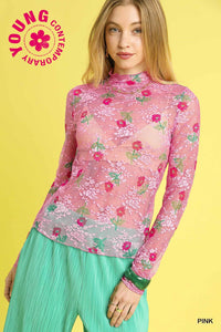 Bloom Mesh Floral Lace Top