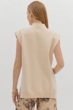 Load image into Gallery viewer, Oatmeal hi-lo Sleeveless Sweater
