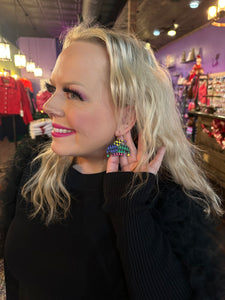 Mardi Gras Jester hat earrings