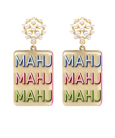 Mahjong tile Earrings