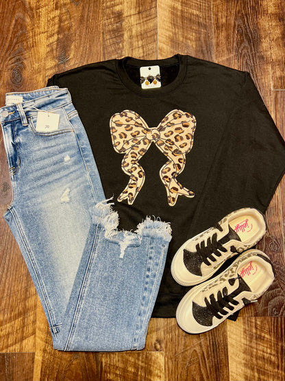 Leopard Bow Sweatshirt