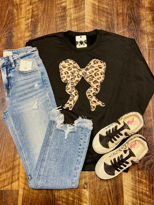Leopard Bow Sweatshirt