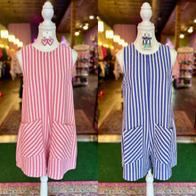 Load image into Gallery viewer, Stripe Knit Sleeveless Rompers
