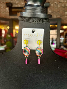 Rainbow Tennis racket Earrings