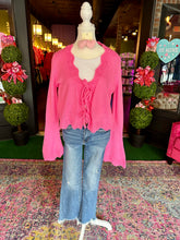 Load image into Gallery viewer, Pink Bell Sleeve Cardigan
