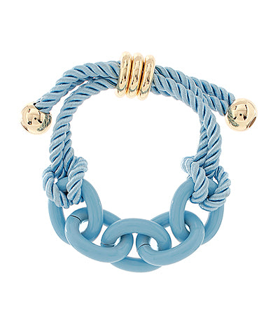 Aqua Chain & Rope Bracelet