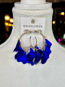 Royal Blue Petal Hoops