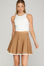 Load image into Gallery viewer, Camel Pleated Knit Sweater Skirt
