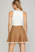 Load image into Gallery viewer, Camel Pleated Knit Sweater Skirt
