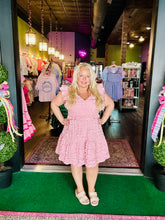 Load image into Gallery viewer, Pink Smocked V-Neck Mini Dress
