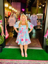 Load image into Gallery viewer, Light Blue Floral Mini Dress
