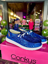 Load image into Gallery viewer, Corkys Electric Blue Glitter Shoes
