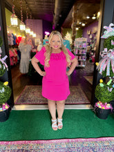 Load image into Gallery viewer, Hot Pink Ruffled Woven Dress
