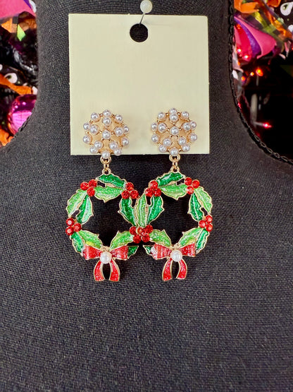 Christmas Wreath Earrings