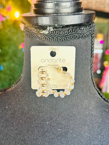 Gold & Clear Hoops