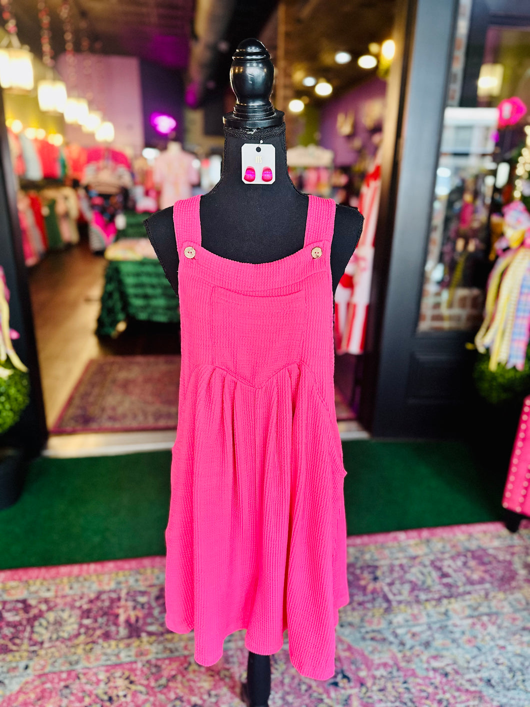 Fuchsia Ribbed Shortalls