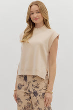 Load image into Gallery viewer, Oatmeal hi-lo Sleeveless Sweater
