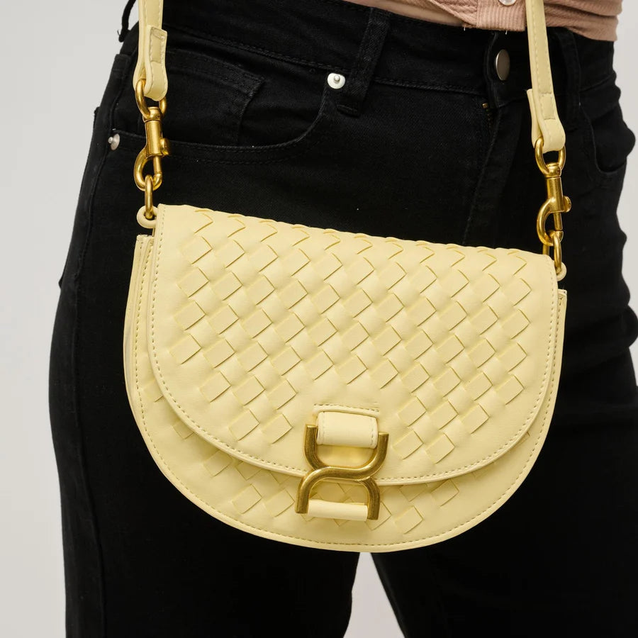 Alise Butter Yellow Woven Crossbody
