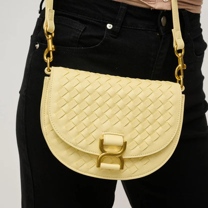 Alise Butter Yellow Woven Crossbody