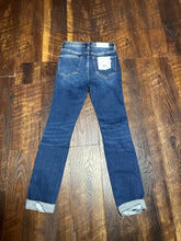 Load image into Gallery viewer, Distressed Dark wash, High-rise Cropped skinny jeans
