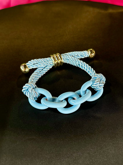 Aqua Chain & Rope Bracelet