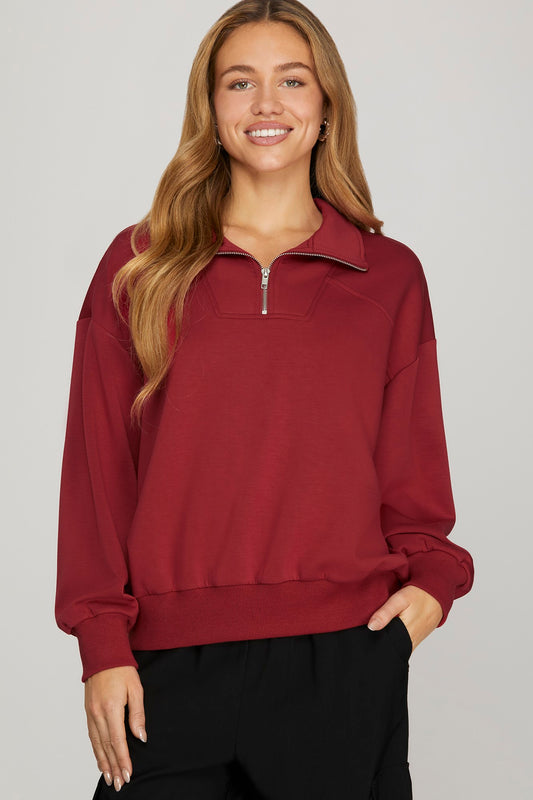 Berry Quarter Zip Sweatshirt