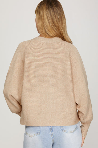 Taupe Long Sleeve Bow Cardigan