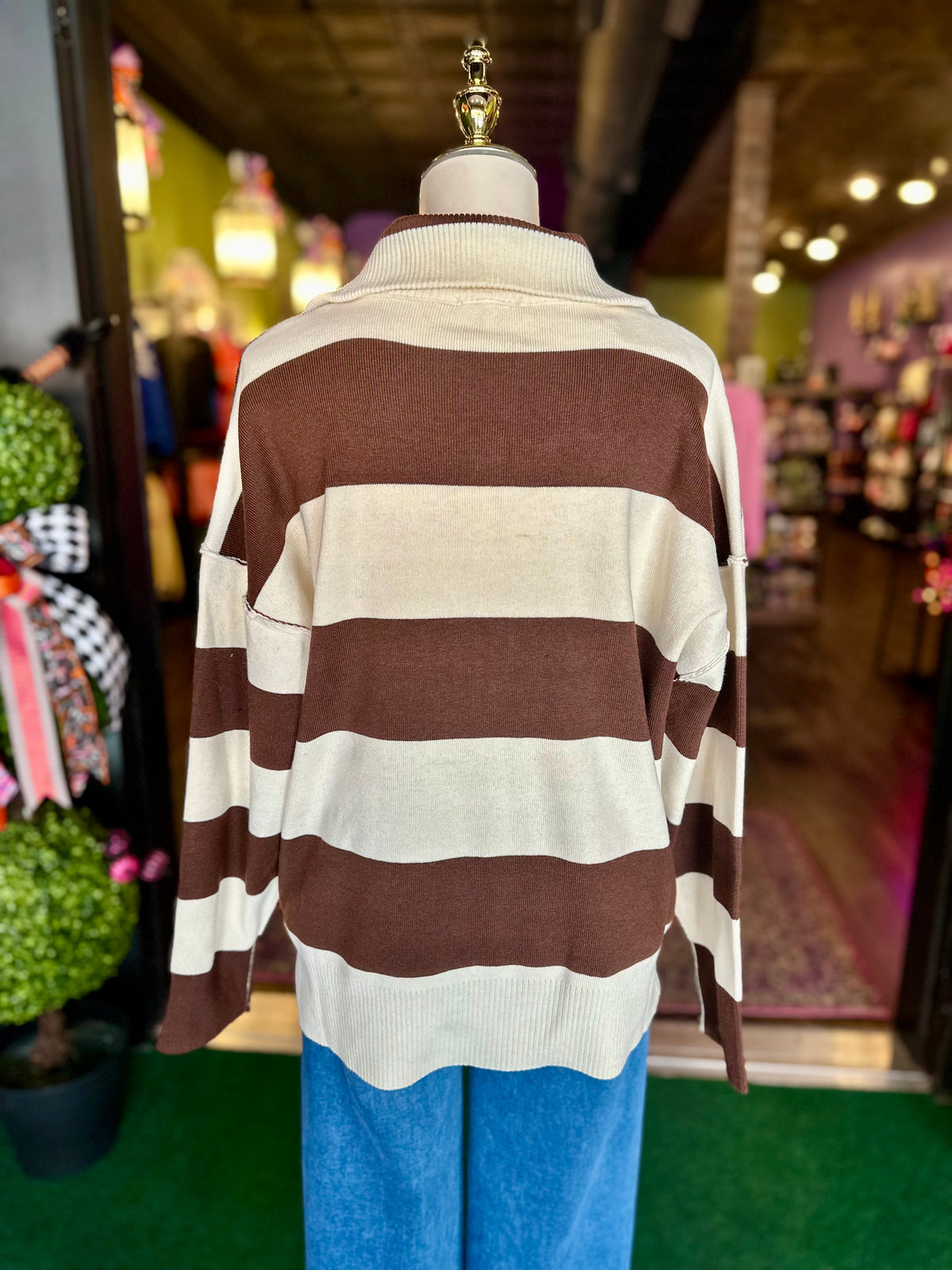 Coffee Run Quarter-zip sweater