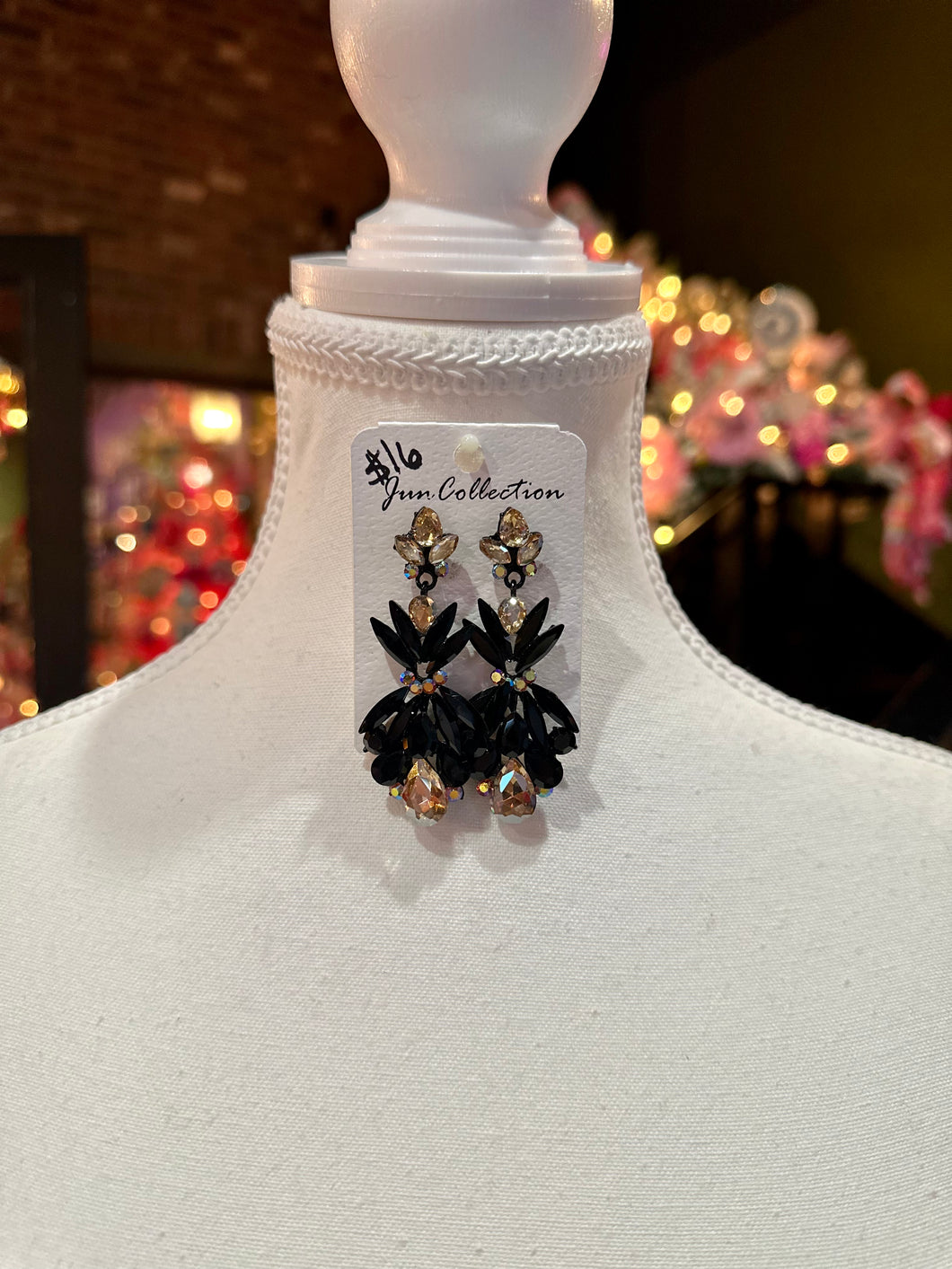 Black Jeweled earrings