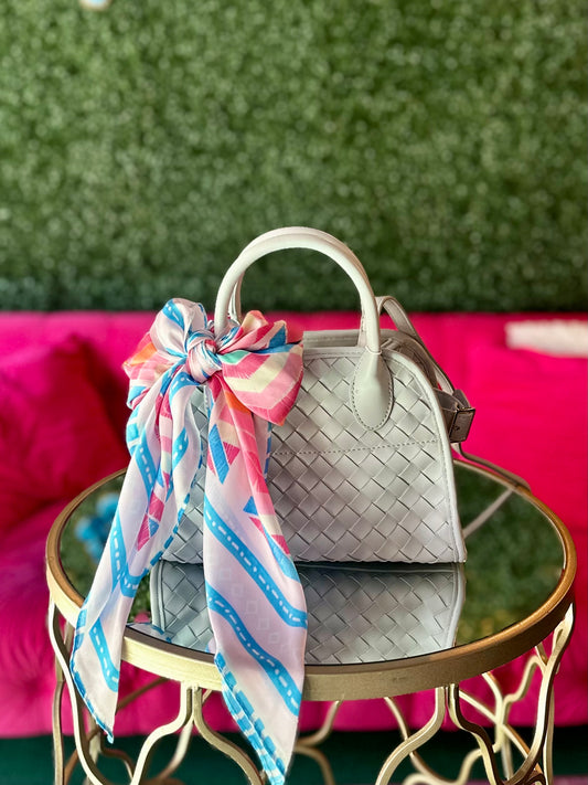 Kristie Ice Blue Woven Crossbody / Satchel