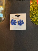 Load image into Gallery viewer, Royal Blue Rhinestone Paw Print Studs
