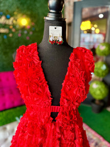 Red Floral Mini Dress