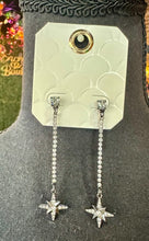 Load image into Gallery viewer, Black Rhinestone Star Dangles
