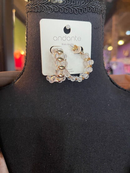 Gold & Clear Hoops