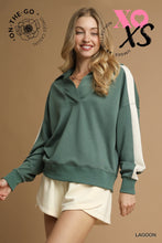 Load image into Gallery viewer, Lagoon Luxeknit Colorblock Polo Sweatshirt
