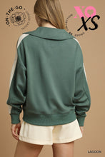 Load image into Gallery viewer, Lagoon Luxeknit Colorblock Polo Sweatshirt
