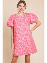 Load image into Gallery viewer, Pink Floral Jacquard Dress
