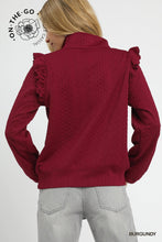 Load image into Gallery viewer, Burgundy Cable Knit Textured Pullover
