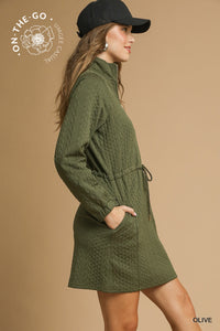 Cable Knit Quarter-Zip Mini Dresses