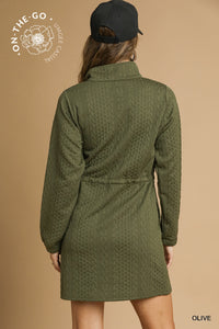 Cable Knit Quarter-Zip Mini Dresses