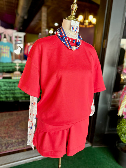 Ruby Scuba Top & Shorts Set