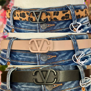 Black/Tan/Cheetah Belt set