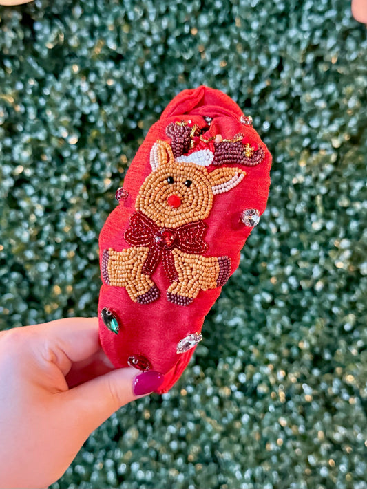 Rudolph Top Knot Headband